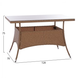 ΤΡΑΠΕΖΙ ΜΕΤΑΛΛΙΚΟ MILITARY RATTAN ΜΠΕΖ ΚΑΦΕ HM5141.32 120x70x75Υ εκ. ΤΡΑΠΕΖΙ ΜΕΤΑΛΛΙΚΟ MILITARY RATTAN ΜΠΕΖ ΚΑΦΕ HM5141.32 120x70x75Υ εκ.