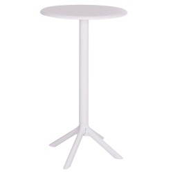 ΤΡΑΠΕΖΙ ΜΠΑΡ ΣΤΡΟΓΓΥΛΟ TERRIN HM6126.11 ΠΟΛΥΠΡΟΠΥΛΕΝΙΟ ΛΕΥΚΟ Φ60x106Υεκ.