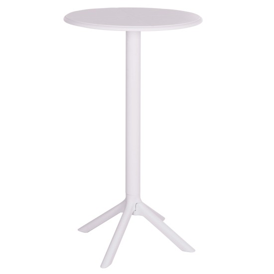 ΤΡΑΠΕΖΙ ΜΠΑΡ ΣΤΡΟΓΓΥΛΟ TERRIN HM6126.11 ΠΟΛΥΠΡΟΠΥΛΕΝΙΟ ΛΕΥΚΟ Φ60x106Υεκ.