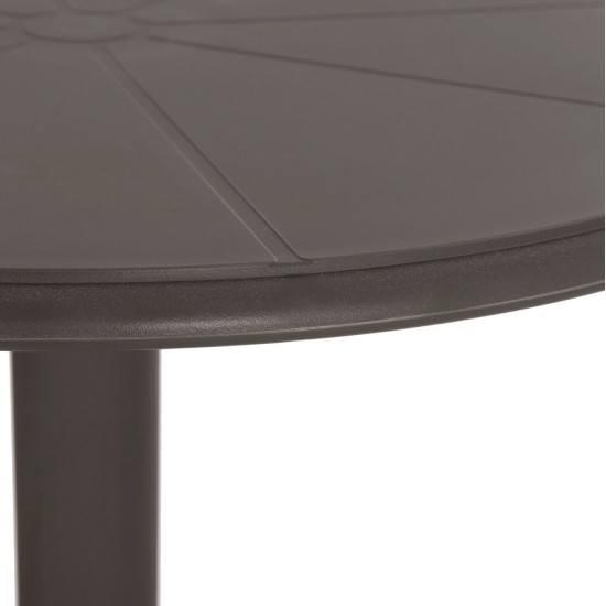 ΤΡΑΠΕΖΙ ΜΠΑΡ ΣΤΡΟΓΓΥΛΟ TERRIN HM6126.15 ΠΟΛΥΠΡΟΠΥΛΕΝΙΟ DARK OLIVE GREEN Φ60x106Υεκ.