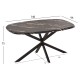 ΤΡΑΠΕΖΙ ΟΒΑΛ RODDEN HM11903.02 ΜΕ WERZALIT BLACK/GOLD MARBLE-ΜΑΥΡΗ ΒΑΣΗ 146x94x75Υεκ