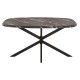 ΤΡΑΠΕΖΙ ΟΒΑΛ RODDEN HM11903.02 ΜΕ WERZALIT BLACK/GOLD MARBLE-ΜΑΥΡΗ ΒΑΣΗ 146x94x75Υεκ
