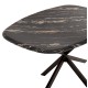ΤΡΑΠΕΖΙ ΟΒΑΛ RODDEN HM11903.02 ΜΕ WERZALIT BLACK/GOLD MARBLE-ΜΑΥΡΗ ΒΑΣΗ 146x94x75Υεκ