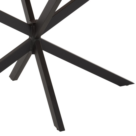 ΤΡΑΠΕΖΙ ΟΒΑΛ RODDEN HM11903.02 ΜΕ WERZALIT BLACK/GOLD MARBLE-ΜΑΥΡΗ ΒΑΣΗ 146x94x75Υεκ