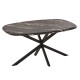 ΤΡΑΠΕΖΙ ΟΒΑΛ RODDEN HM11903.02 ΜΕ WERZALIT BLACK/GOLD MARBLE-ΜΑΥΡΗ ΒΑΣΗ 146x94x75Υεκ