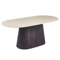 ΤΡΑΠΕΖΙ ΟΒΑΛ CATER HM18320 ΚΕΡΑΜΙΚΟ TOP ΟΨΗ ΤΡΑΒΕΡΤΙΝΑΣ-MDF ΒΑΣΗ 180x90x74Υεκ