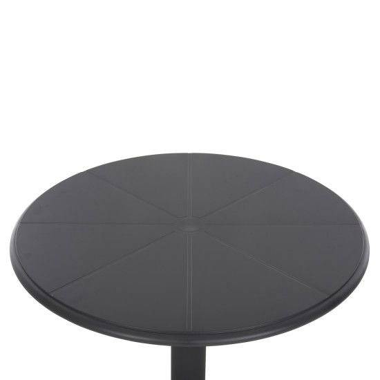 ΤΡΑΠΕΖΙ ΠΟΛΥΠΡΟΠΥΛΕΝΙΟΥ ΣΤΡΟΓΓΥΛΟ TERRIN HM6124.12 ΜΑΥΡΟ Φ60x75Υεκ.