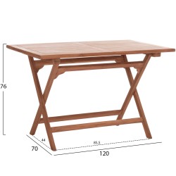 ΤΡΑΠΕΖΙ ΠΤΥΣΣΟΜΕΝΟ ΟΡΘΟΓΩΝΙΟ ERIS HM18117 ΞΥΛΟ TEAK--ΦΥΣΙΚΟ 120x70x76Υεκ.