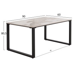 ΤΡΑΠΕΖΙ ΣΑΛΟΝΙΟΥ 2ΤΜΧ TERREN HM18365.01 ΜΕΤΑΛΛΟ--SINTERED STONE PANDORA 120x70x45Υεκ