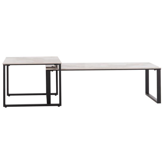 ΤΡΑΠΕΖΙ ΣΑΛΟΝΙΟΥ 2ΤΜΧ TERREN HM18365.01 ΜΕΤΑΛΛΟ--SINTERED STONE PANDORA 120x70x45Υεκ