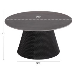 ΤΡΑΠΕΖΙ ΣΑΛΟΝΙΟΥ DUNCAN HM18022.01 ΚΕΡΑΜΙΚΟ TOP-MDF ΒΑΣΗ-ΜΑΥΡΟ Φ80x41Υεκ.