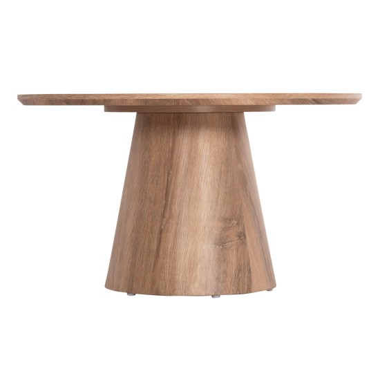 ΤΡΑΠΕΖΙ ΣΑΛΟΝΙΟΥ KARAN HM18028 MDF ΣΕ ΦΥΣΙΚΟ ΧΡΩΜΑ ΞΥΛΟΥ Φ80x45,5Υεκ.