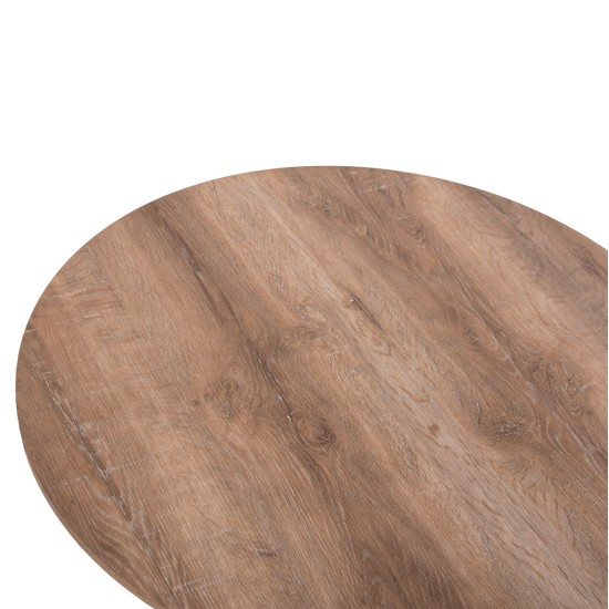ΤΡΑΠΕΖΙ ΣΑΛΟΝΙΟΥ KARAN HM18028 MDF ΣΕ ΦΥΣΙΚΟ ΧΡΩΜΑ ΞΥΛΟΥ Φ80x45,5Υεκ.