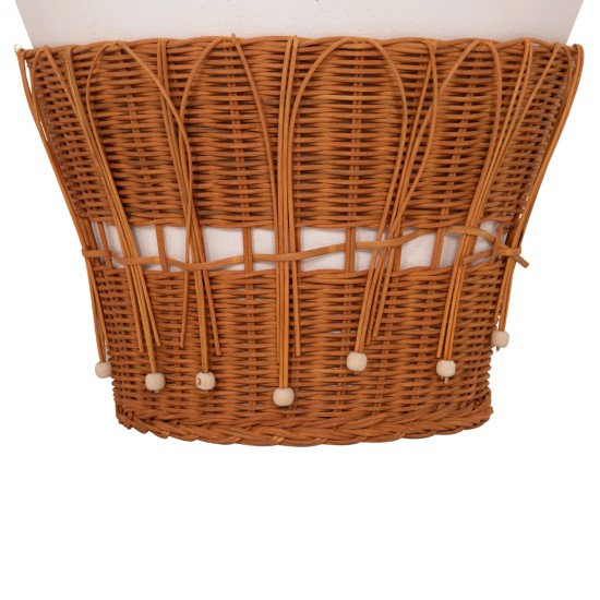 ΤΡΑΠΕΖΙ ΣΑΛΟΝΙΟΥ PERRAL HM18164.02L FIBER CEMENT ΛΕΥΚΟ-ΦΥΣΙΚΟ RATTAN--Φ55x45Υεκ