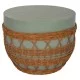 ΤΡΑΠΕΖΙ ΣΑΛΟΝΙΟΥ VILHENA HM18165 FIBER CEMENT ΠΡΑΣΙΝΟ-RATTAN ΦΥΣΙΚΟ Φ56x47Υεκ.