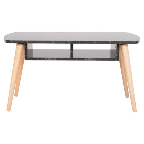 ΤΡΑΠΕΖΙ ΣΑΛΟΝΙΟΥ SLIVEN HM18178.02 ΜΕΛΑΜΙΝΗ ΜΑΥΡΟ ΜΑΡΜΑΡΟ-ΠΟΔΙΑ ΦΥΣΙΚΟ 90x50x47,5Υεκ