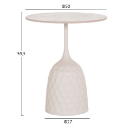 ΤΡΑΠΕΖΙ ΣΑΛΟΝΙΟΥ LONGSTEM HM18317.01 ΒΑΣΗ ΛΕΥΚΗ--SINTERED STONE CALACATA GOLD Φ50