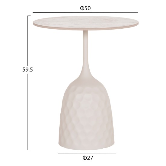 ΤΡΑΠΕΖΙ ΣΑΛΟΝΙΟΥ LONGSTEM HM18317.01 ΒΑΣΗ ΛΕΥΚΗ--SINTERED STONE CALACATA GOLD Φ50