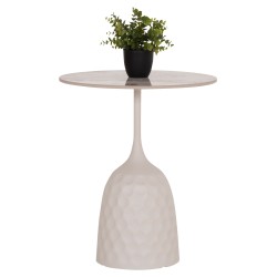 ΤΡΑΠΕΖΙ ΣΑΛΟΝΙΟΥ LONGSTEM HM18317.01 ΒΑΣΗ ΛΕΥΚΗ--SINTERED STONE CALACATA GOLD Φ50