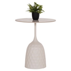 ΤΡΑΠΕΖΙ ΣΑΛΟΝΙΟΥ LONGSTEM HM18317.01 ΒΑΣΗ ΛΕΥΚΗ--SINTERED STONE CALACATA GOLD Φ50