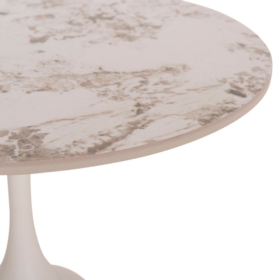 ΤΡΑΠΕΖΙ ΣΑΛΟΝΙΟΥ LONGSTEM HM18317.01 ΒΑΣΗ ΛΕΥΚΗ--SINTERED STONE CALACATA GOLD Φ50