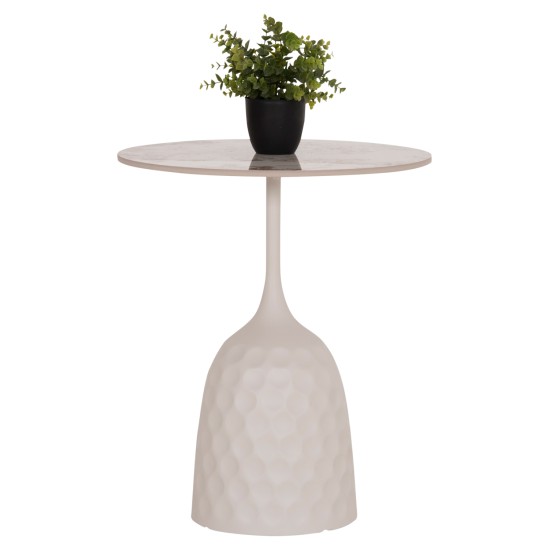 ΤΡΑΠΕΖΙ ΣΑΛΟΝΙΟΥ LONGSTEM HM18317.01 ΒΑΣΗ ΛΕΥΚΗ--SINTERED STONE CALACATA GOLD Φ50