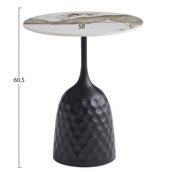 ΤΡΑΠΕΖΙ ΣΑΛΟΝΙΟΥ LONGSTEM HM18317.02 ΒΑΣΗ ΜΑΥΡΗ--SINTERED STONE PANDORA SCHEME Φ50