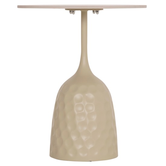 ΤΡΑΠΕΖΙ ΣΑΛΟΝΙΟΥ LONGSTEM HM18317.04 ΒΑΣΗ ΣΑΜΠΑΝΙ--ΚΕΡΑΜΙΚΟ TOP TRAVERTINE STONE Φ50