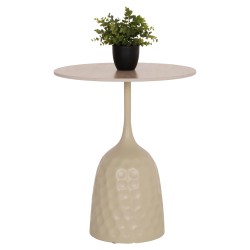 ΤΡΑΠΕΖΙ ΣΑΛΟΝΙΟΥ LONGSTEM HM18317.04 ΒΑΣΗ ΣΑΜΠΑΝΙ--ΚΕΡΑΜΙΚΟ TOP TRAVERTINE STONE Φ50