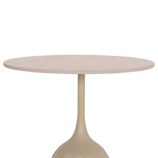 ΤΡΑΠΕΖΙ ΣΑΛΟΝΙΟΥ LONGSTEM HM18317.04 ΒΑΣΗ ΣΑΜΠΑΝΙ--ΚΕΡΑΜΙΚΟ TOP TRAVERTINE STONE Φ50