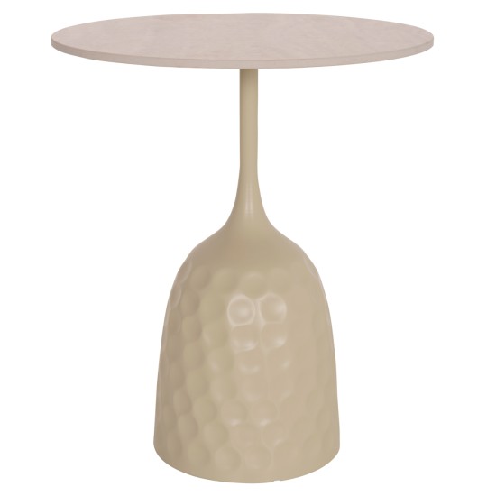 ΤΡΑΠΕΖΙ ΣΑΛΟΝΙΟΥ LONGSTEM HM18317.04 ΒΑΣΗ ΣΑΜΠΑΝΙ--ΚΕΡΑΜΙΚΟ TOP TRAVERTINE STONE Φ50