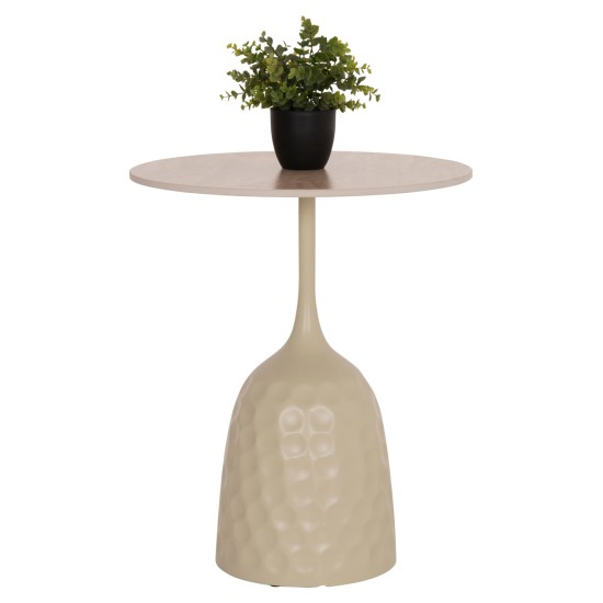 ΤΡΑΠΕΖΙ ΣΑΛΟΝΙΟΥ LONGSTEM HM18317.04 ΒΑΣΗ ΣΑΜΠΑΝΙ--ΚΕΡΑΜΙΚΟ TOP TRAVERTINE STONE Φ50