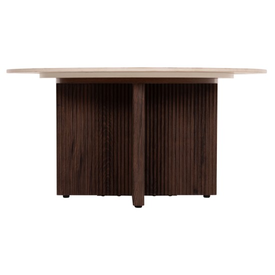 ΤΡΑΠΕΖΙ ΣΑΛΟΝΙΟΥ SKY HM18329 ΚΕΡΑΜΙΚΟ TOP ΟΨΗ ΤΡΑΒΕΡΤΙΝΑΣ-MDF ΒΑΣΗ Φ80x40Υεκ.