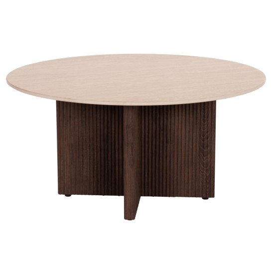 ΤΡΑΠΕΖΙ ΣΑΛΟΝΙΟΥ SKY HM18329 ΚΕΡΑΜΙΚΟ TOP ΟΨΗ ΤΡΑΒΕΡΤΙΝΑΣ-MDF ΒΑΣΗ Φ80x40Υεκ.