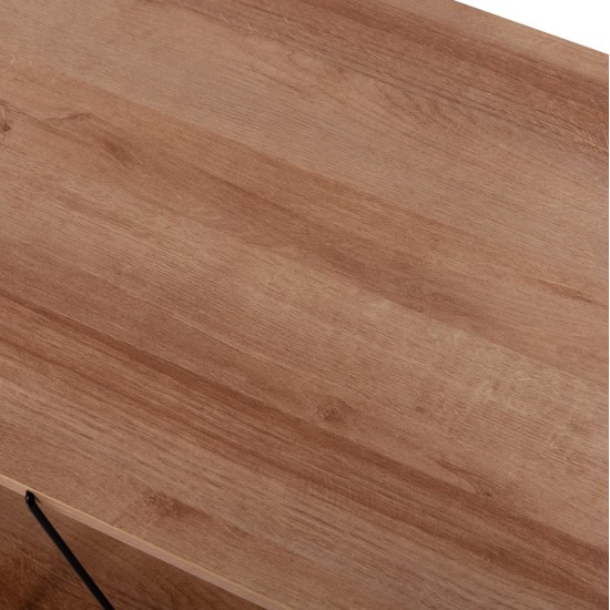 ΤΡΑΠΕΖΙ ΣΑΛΟΝΙΟΥ TARS HM8927.11 ΦΥΣΙΚΟ ΟΑΚ ΜΕ ΜΑΥΡΕΣ ΜΕΤΑΛΛΙΚΕΣ ΒΕΡΓΕΣ 120Χ50Χ30Yεκ.