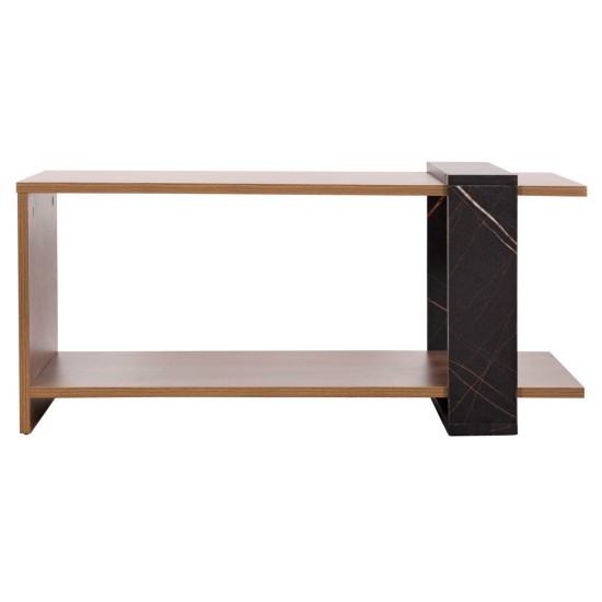 ΤΡΑΠΕΖΙ ΣΑΛΟΝΙΟΥ WILMA HM8950.12 ΜΕΛΑΜΙΝΗ ΣΕ ΦΥΣΙΚΟ-ΜΑΥΡΟ ΜΑΡΜΑΡΟ 80Χ50Χ35Υεκ.