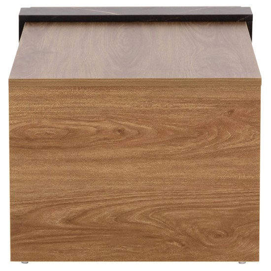 ΤΡΑΠΕΖΙ ΣΑΛΟΝΙΟΥ WILMA HM8950.12 ΜΕΛΑΜΙΝΗ ΣΕ ΦΥΣΙΚΟ-ΜΑΥΡΟ ΜΑΡΜΑΡΟ 80Χ50Χ35Υεκ.