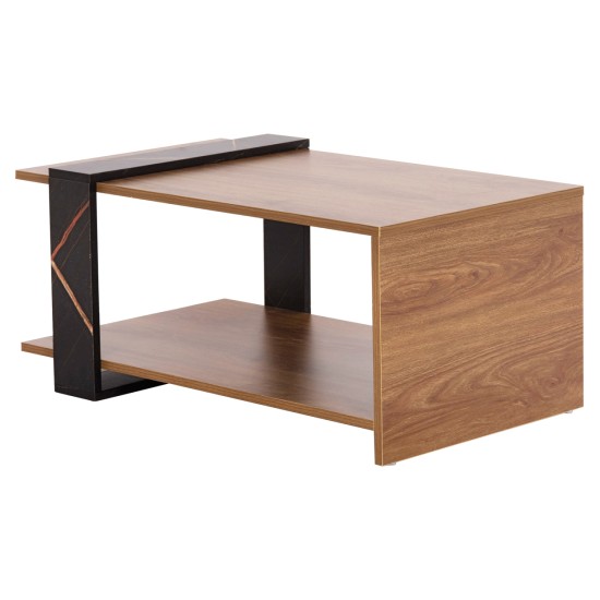 ΤΡΑΠΕΖΙ ΣΑΛΟΝΙΟΥ WILMA HM8950.12 ΜΕΛΑΜΙΝΗ ΣΕ ΦΥΣΙΚΟ-ΜΑΥΡΟ ΜΑΡΜΑΡΟ 80Χ50Χ35Υεκ.