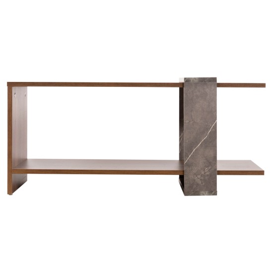 ΤΡΑΠΕΖΙ ΣΑΛΟΝΙΟΥ WILMA HM8950.13 ΜΕΛΑΜΙΝΗ ΣΕ ΦΥΣΙΚΟ-ΓΚΡΙ ΠΕΤΡΑ 80Χ50Χ35Υ εκ.