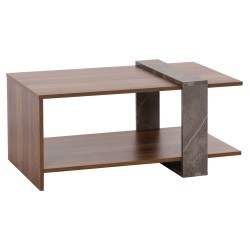 ΤΡΑΠΕΖΙ ΣΑΛΟΝΙΟΥ WILMA HM8950.13 ΜΕΛΑΜΙΝΗ ΣΕ ΦΥΣΙΚΟ-ΓΚΡΙ ΠΕΤΡΑ 80Χ50Χ35Υ εκ.