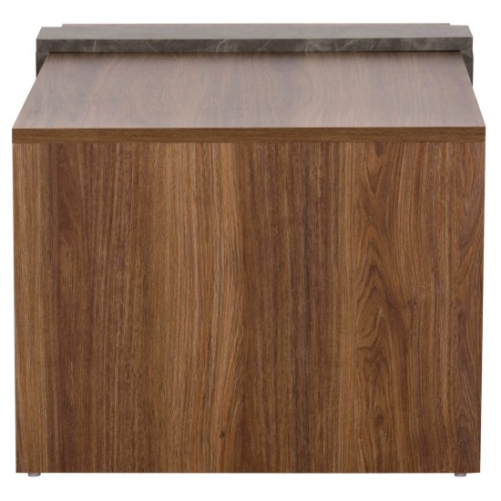 ΤΡΑΠΕΖΙ ΣΑΛΟΝΙΟΥ WILMA HM8950.13 ΜΕΛΑΜΙΝΗ ΣΕ ΦΥΣΙΚΟ-ΓΚΡΙ ΠΕΤΡΑ 80Χ50Χ35Υ εκ.