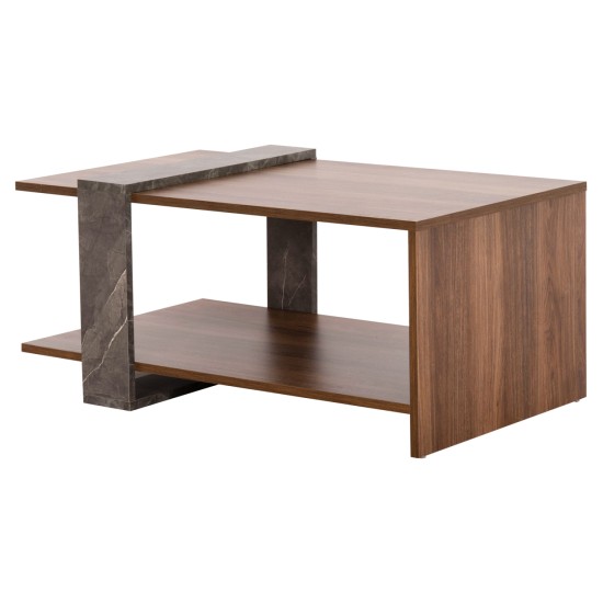 ΤΡΑΠΕΖΙ ΣΑΛΟΝΙΟΥ WILMA HM8950.13 ΜΕΛΑΜΙΝΗ ΣΕ ΦΥΣΙΚΟ-ΓΚΡΙ ΠΕΤΡΑ 80Χ50Χ35Υ εκ.