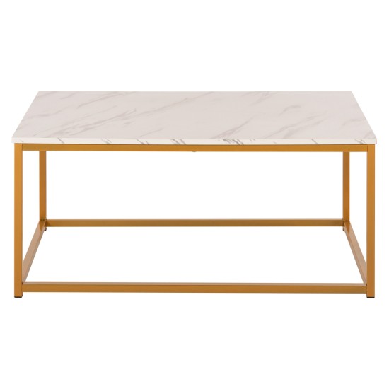 ΤΡΑΠΕΖΙ ΣΑΛΟΝΙΟΥ SAFFRON HM8975.11 ΜΕΛΑΜΙΝΗ ΛΕΥΚΟ ΜΑΡΜΑΡΟ-ΧΡΥΣΗ ΒΑΣΗ 95Χ55Χ43,5Yεκ.