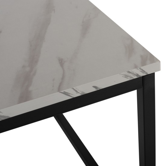 ΤΡΑΠΕΖΙ ΣΑΛΟΝΙΟΥ SAFFRON HM8975.12 ΜΕΛΑΜΙΝΗ ΛΕΥΚΟ ΜΑΡΜΑΡΟ 95x55x43Υεκ.