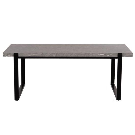 ΤΡΑΠΕΖΙ ΣΑΛΟΝΙΟΥ SHABEN HM9585.02 MDF ΓΚΡΙ ΜΑΡΜΑΡΟ-ΜΑΥΡΗ ΜΕΤΑΛΛΙΚΗ ΒΑΣΗ 120x60X46Yεκ.