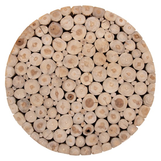 ΤΡΑΠΕΖΙ ΣΑΛΟΝΙΟΥ HM9804 ΞΥΛΟ ΤΕΑΚ ΣΕ ΦΥΣΙΚΟ Φ80x46Yεκ.