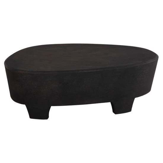 ΤΡΑΠΕΖΙ ΣΑΛΟΝΙΟΥ ΟΒΑΛ ΣΕΙΡΑ SANTORINI HM18066 MDF ΣΕ ΜΑΥΡΟ ΧΡΩΜΑ 100x60x33Υεκ.