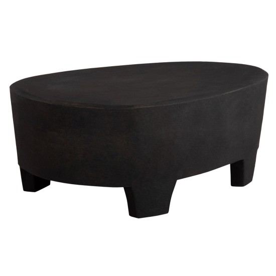 ΤΡΑΠΕΖΙ ΣΑΛΟΝΙΟΥ ΟΒΑΛ ΣΕΙΡΑ SANTORINI HM18066 MDF ΣΕ ΜΑΥΡΟ ΧΡΩΜΑ 100x60x33Υεκ.