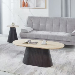 ΤΡΑΠΕΖΙ ΣΑΛΟΝΙΟΥ ΟΒΑΛ CATER HM18321 ΚΕΡΑΜΙΚΟ TOP ΟΨΗ ΤΡΑΒΕΡΤΙΝΑΣ-MDF ΒΑΣΗ 120x60x46Υεκ