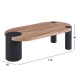 ΤΡΑΠΕΖΙ ΣΑΛΟΝΙΟΥ ΟΒΑΛ OVALON HM18433.05 MDF TOP ΚΑΡΥΔΙ-MDF ΠΟΔΙΑ ΜΑΥΡΑ 120x60x40Υεκ